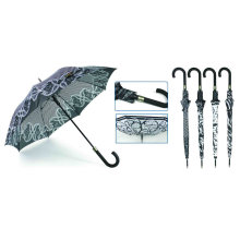 Parapluie de design noir et blanc automatique droit (YS-SA23083916R)